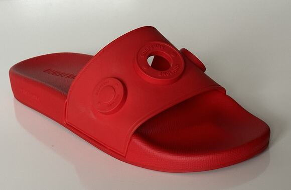 NIB $420 Burberry Eyelet Men’s Furley Bright Red Slide Sandals 9 US (42) 8053156 main image 11